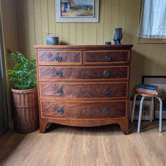 Antique Bow Front Chest of Drawers