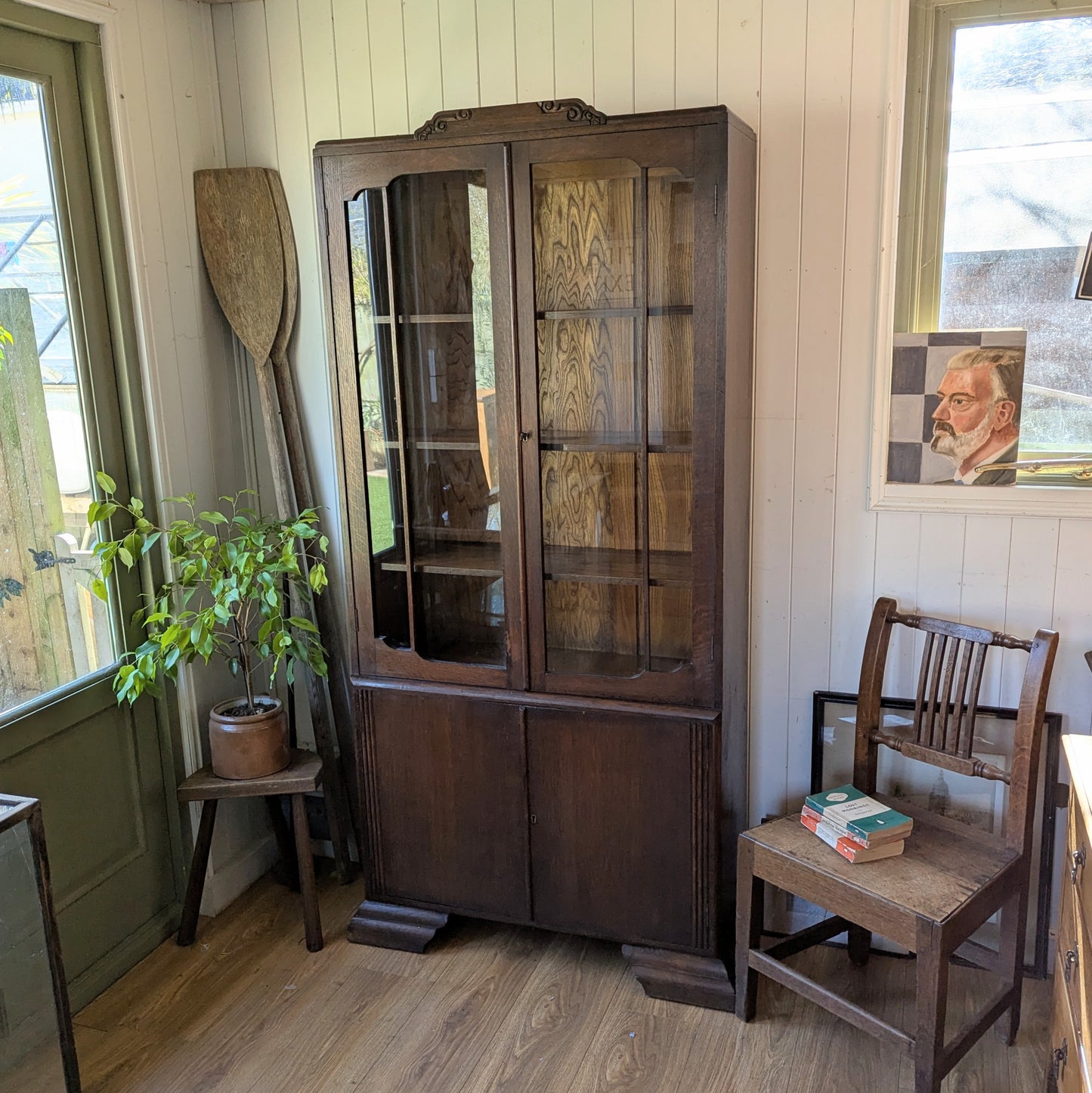 Antique Glazed Bookcase