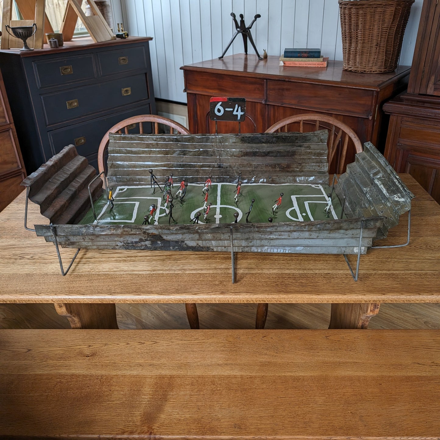 Rustic Metal Football Stadium Art
