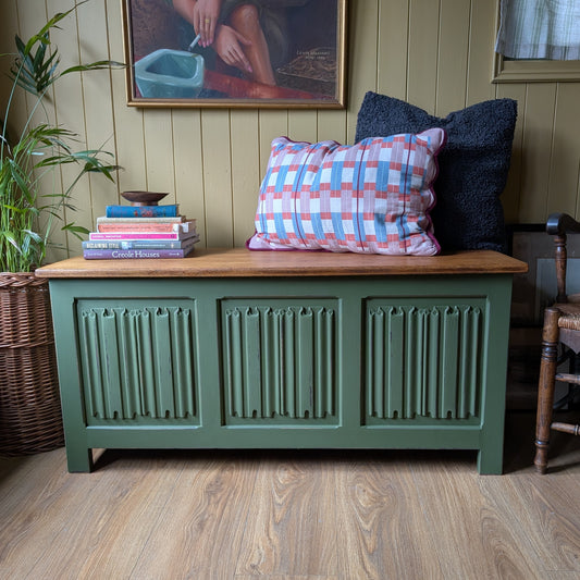 Large Painted Vintage Blanket Box
