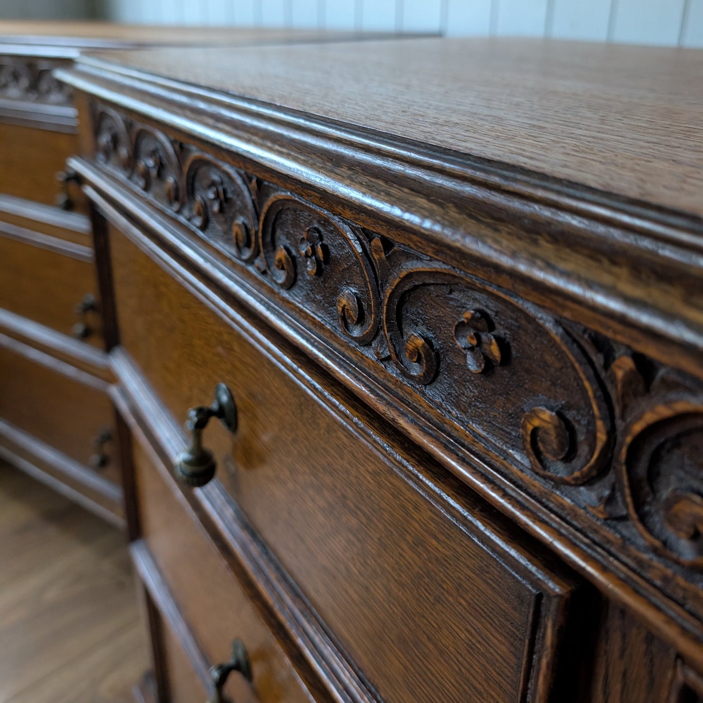 Pair of 1920s Oak Chest of Drawers
