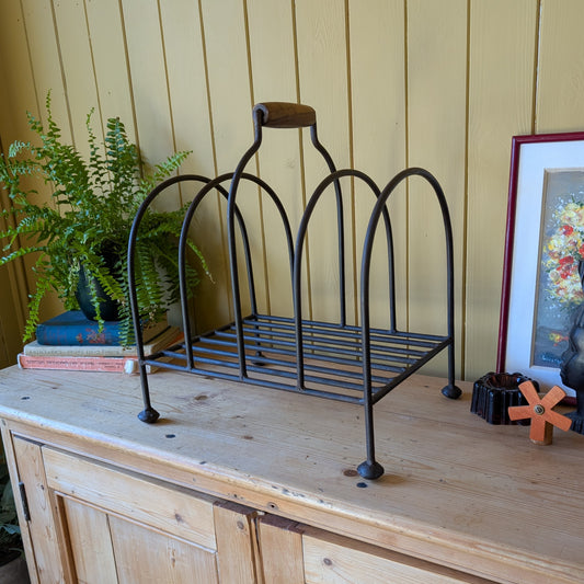 Antique Wrought Iron Magazine Rack