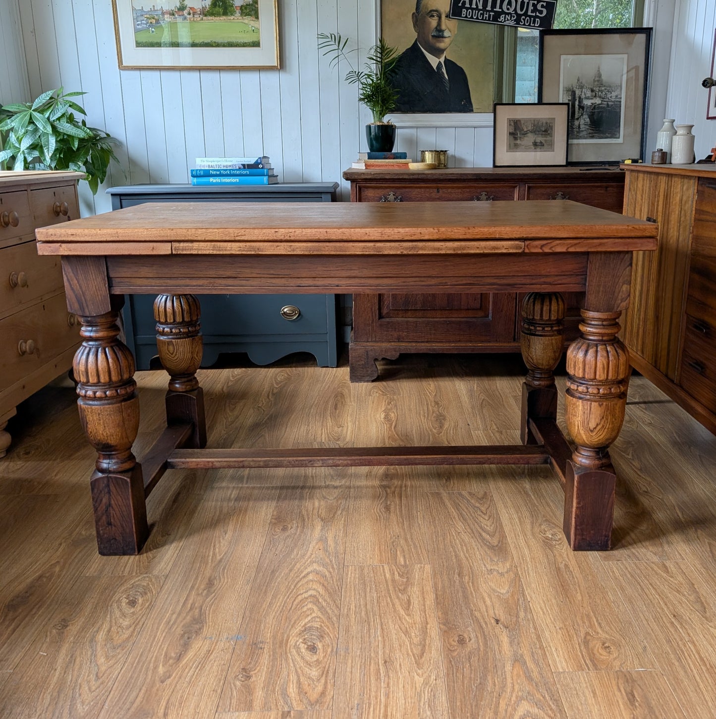 Vintage Oak Draw Leaf Table