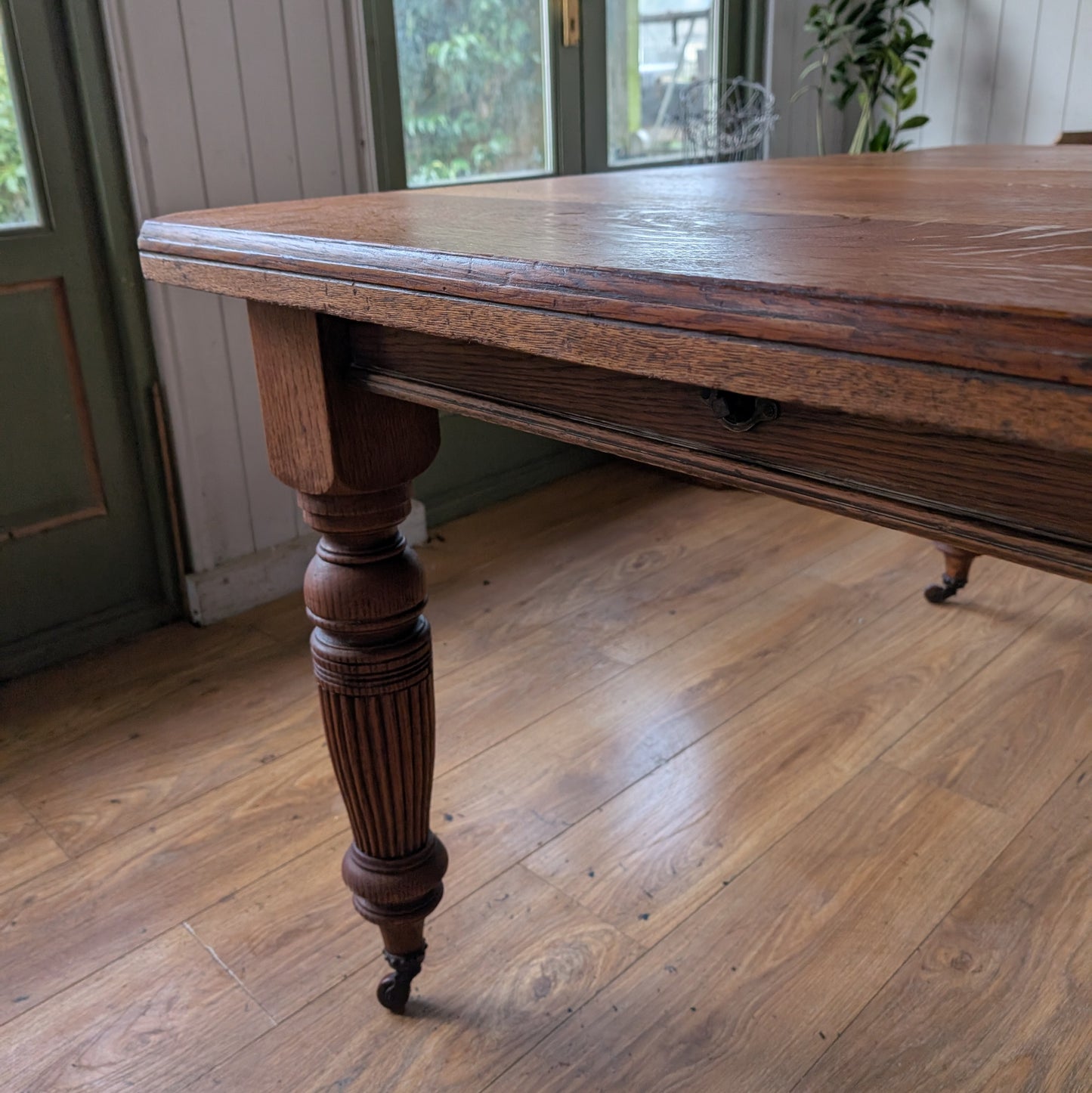 Large Victorian Oak Dining Table
