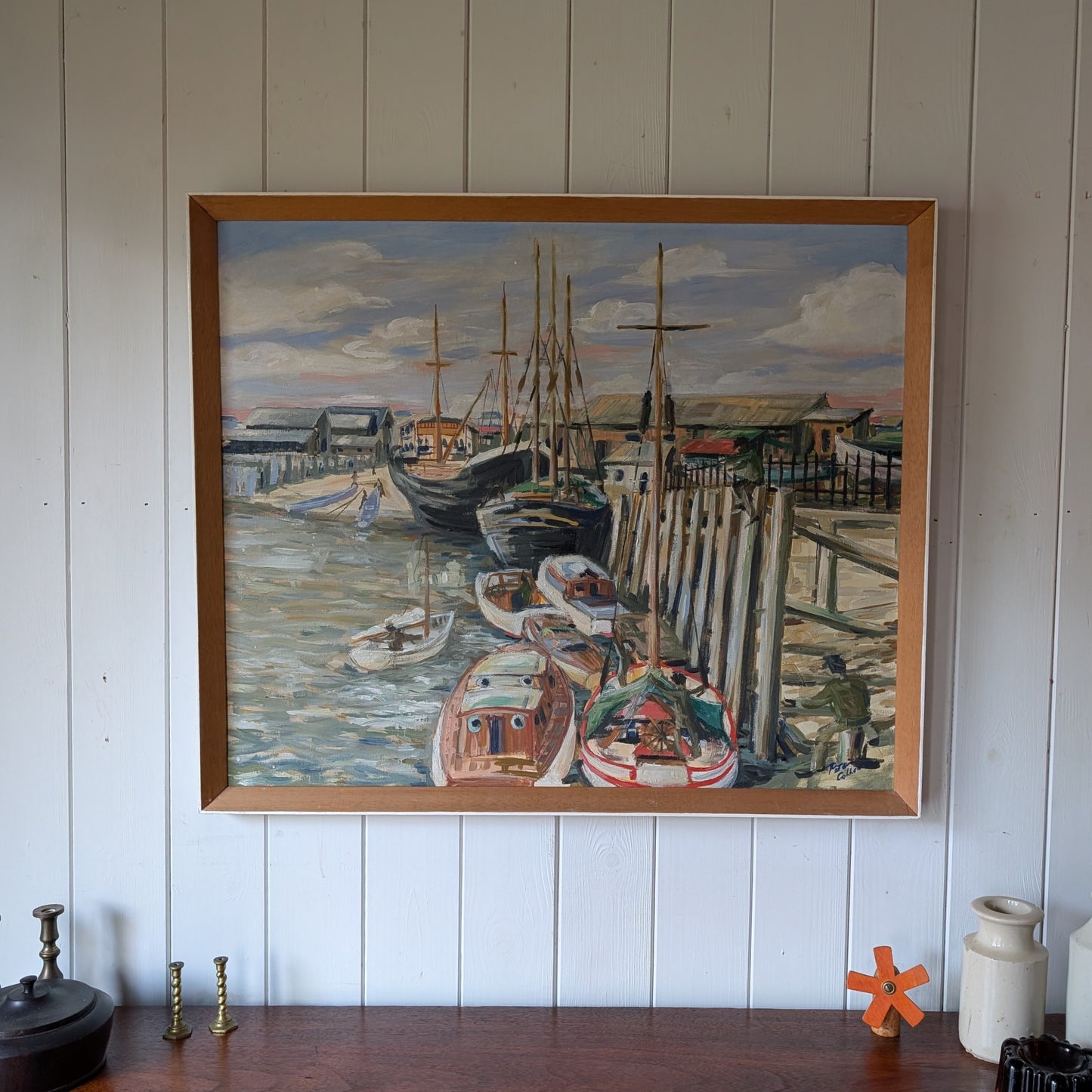 Mid Century Oil Painting "Low Tide"