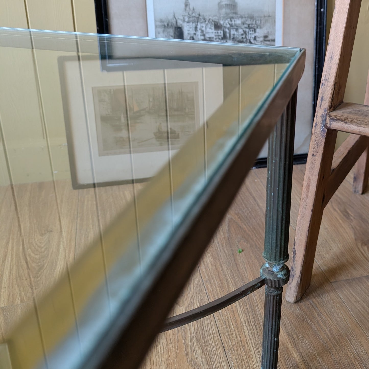 Mid-Century Style Solid Brass and Glass Coffee Table