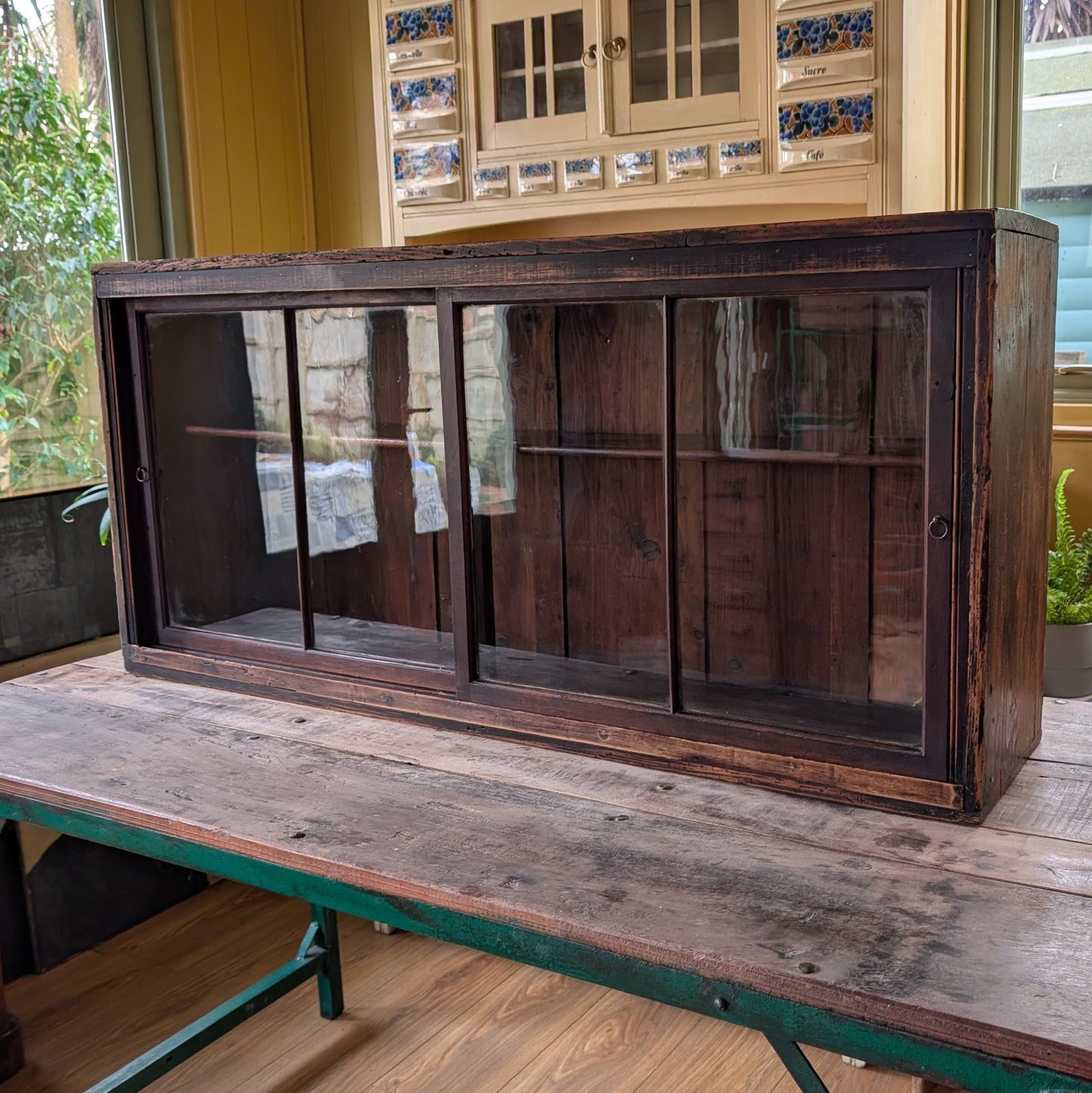 Rustic Victorian Glazed Wall Cabinet