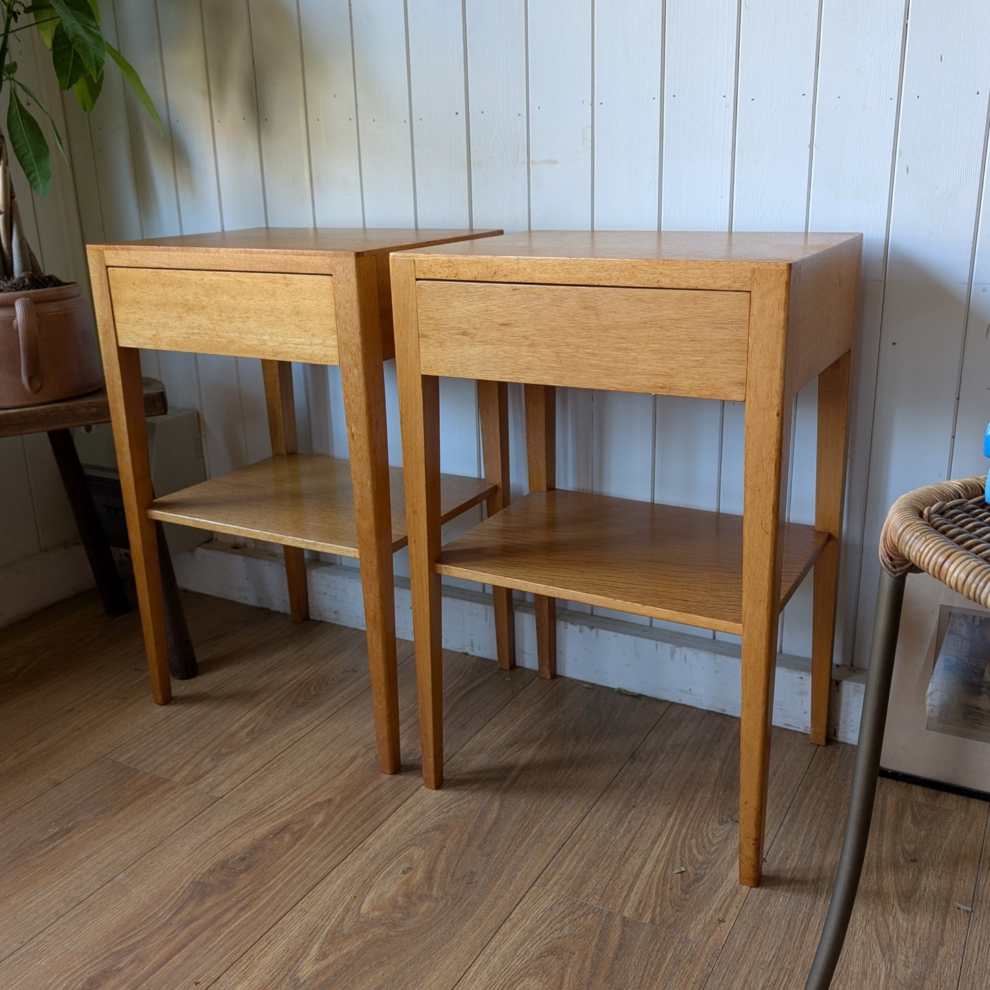 Pair of Mid Century Bedside Tables by H E Gibbs Ltd