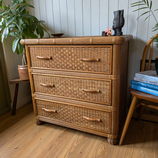 Vintage Wicker Chest of drawers