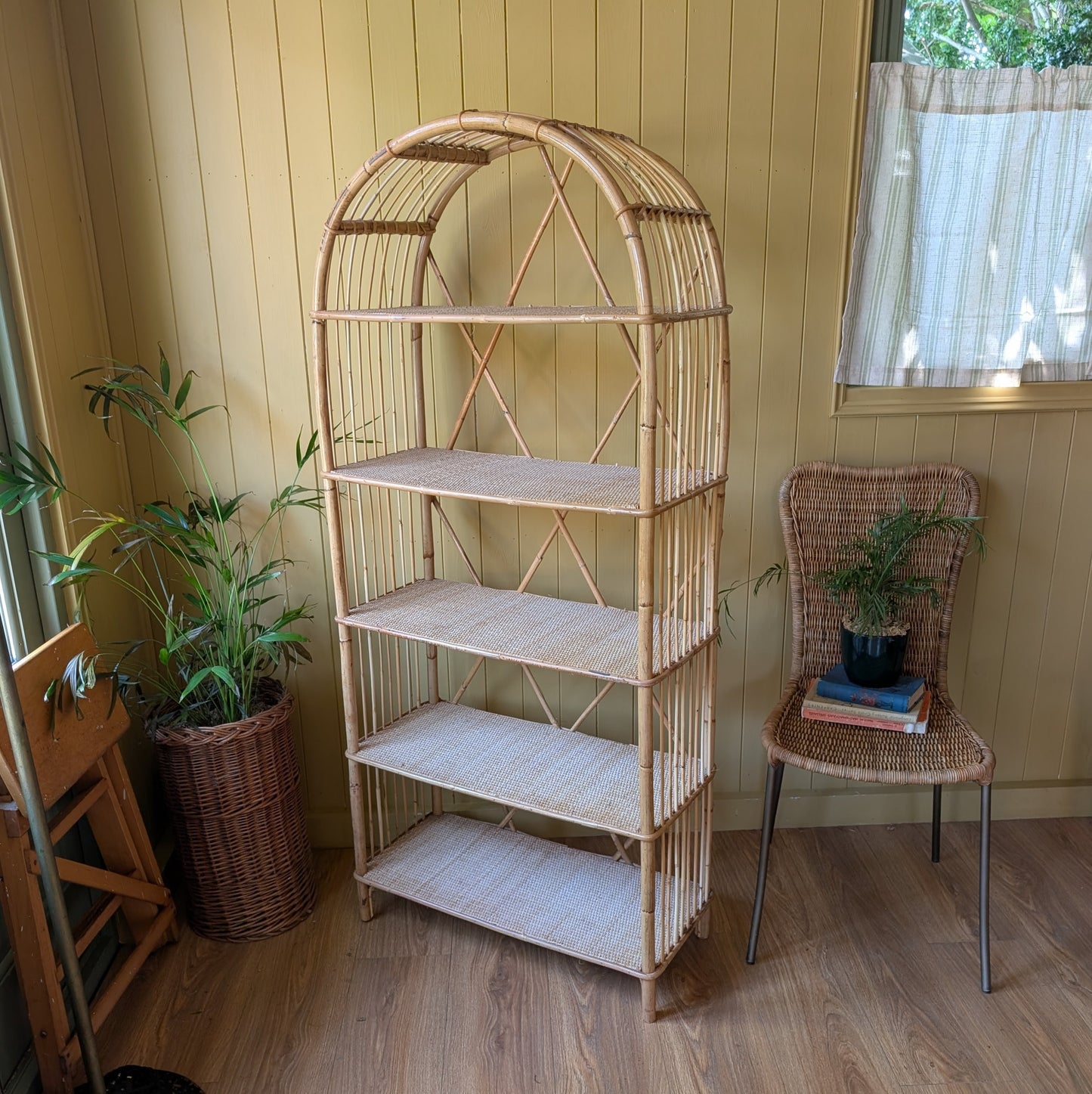 Mid Century Bamboo and Rattan Shelves