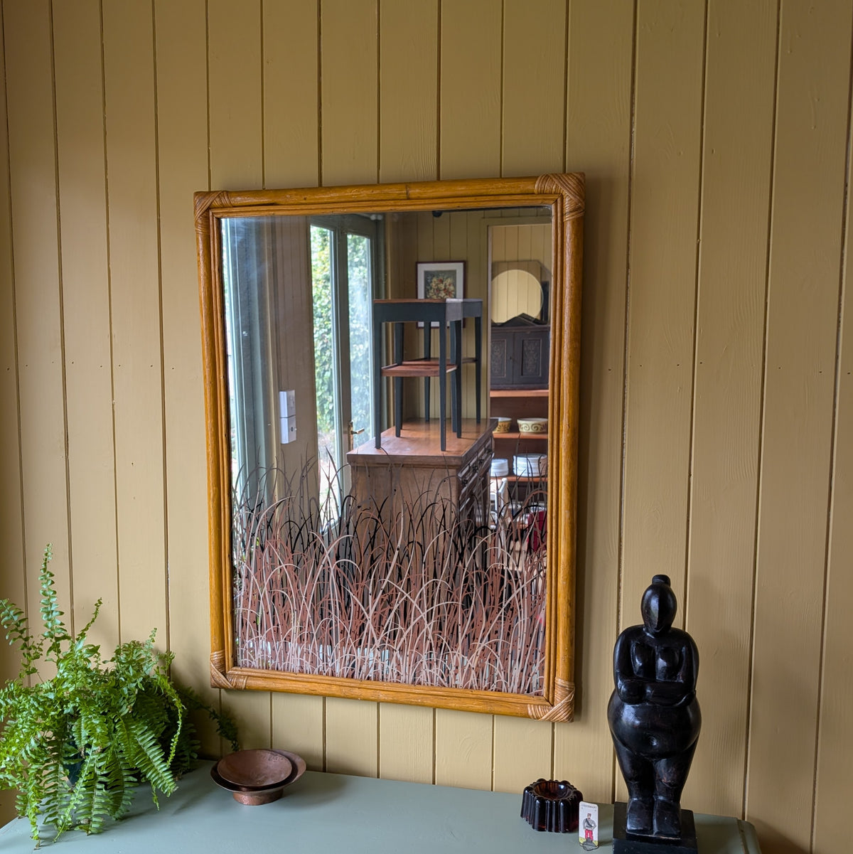 Mid Century Bamboo Mirror