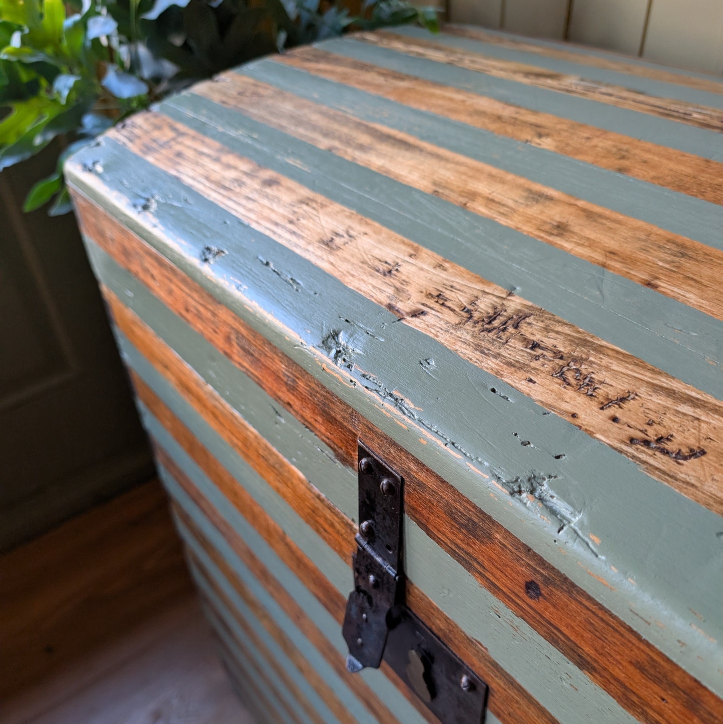 Painted Antique Dome Top Chest