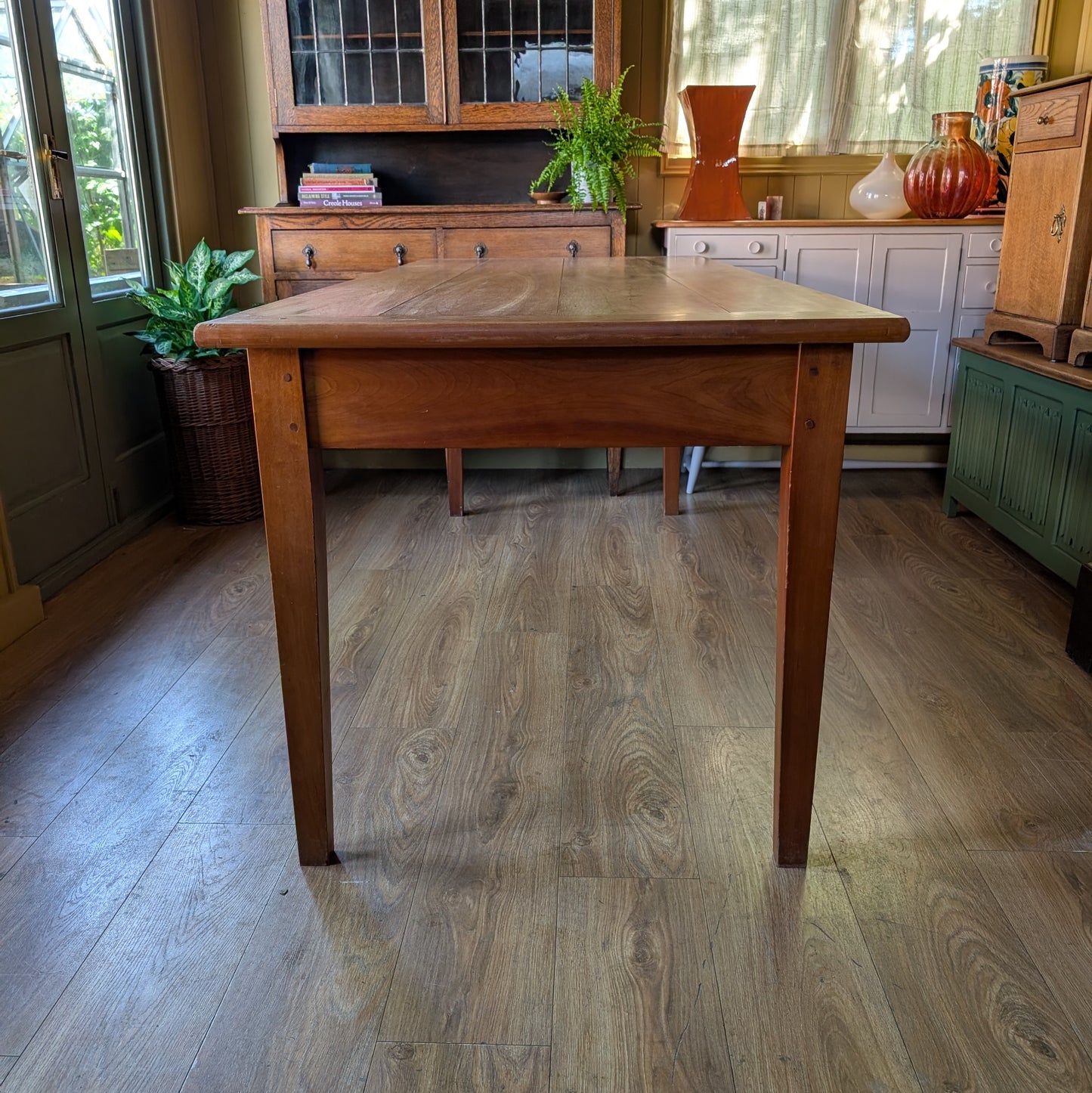 Vintage French Fruitwood Farmhouse Dining Table