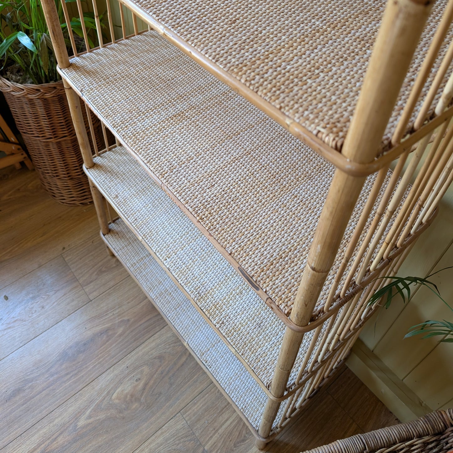 Mid Century Bamboo and Rattan Shelves