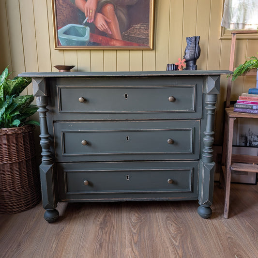 Painted Antique French Chest of Drawers