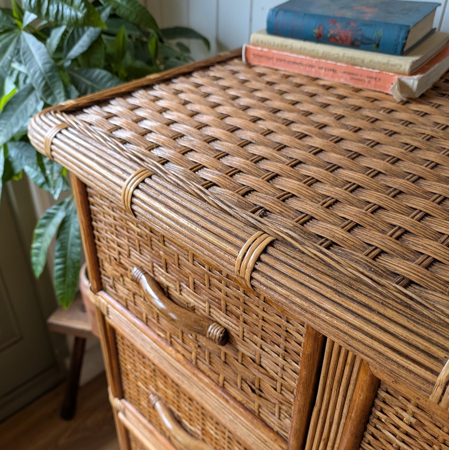 Vintage Wicker Chest of Drawers