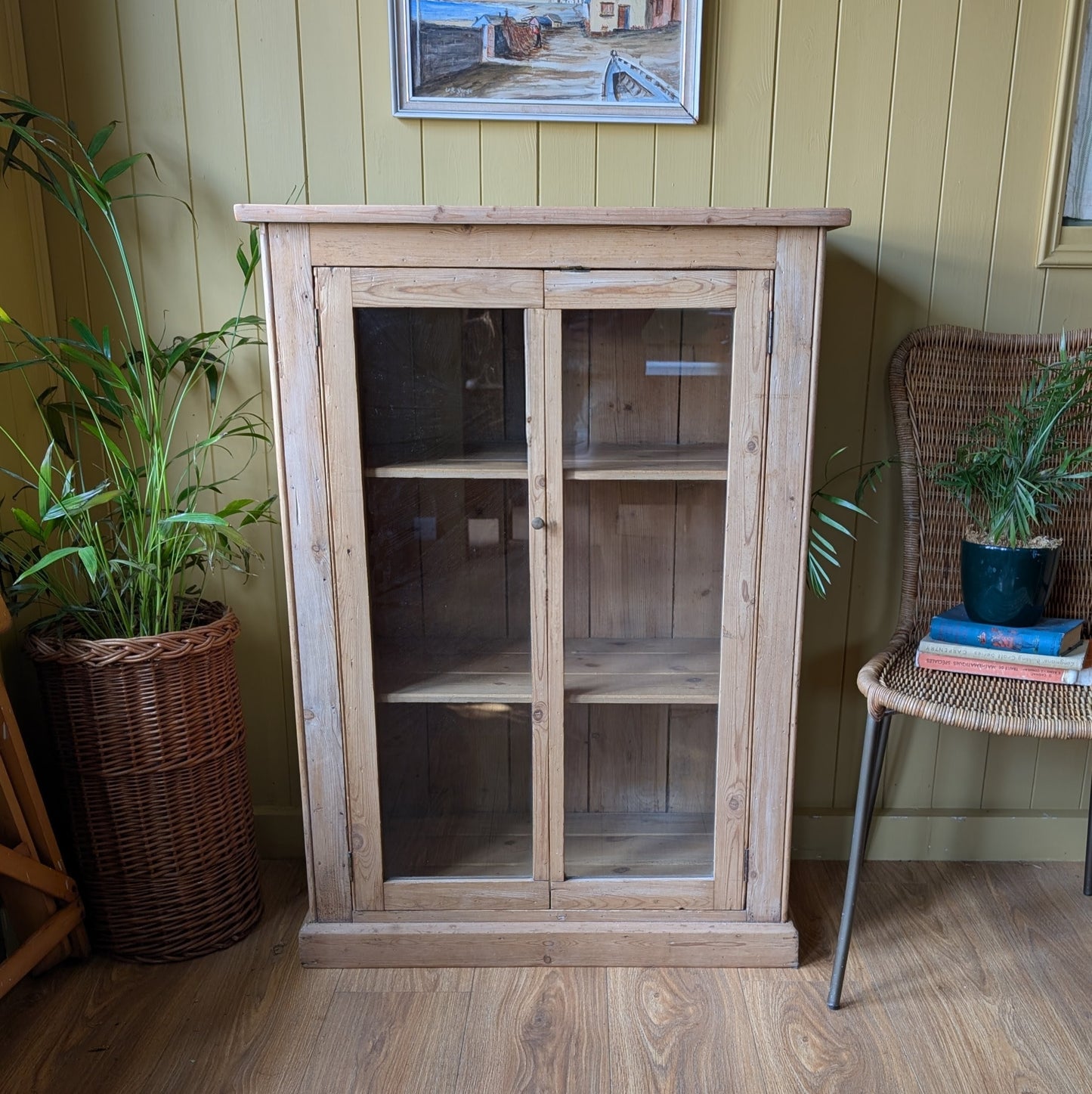 Small Victorian Glazed Pine Cabinet