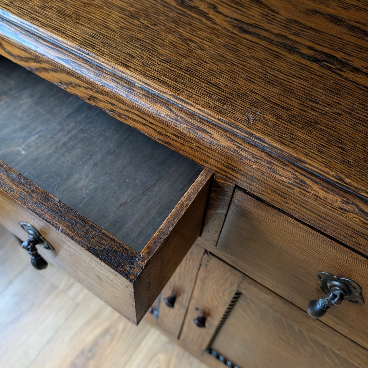 Arts and Crafts Glazed Oak Dresser