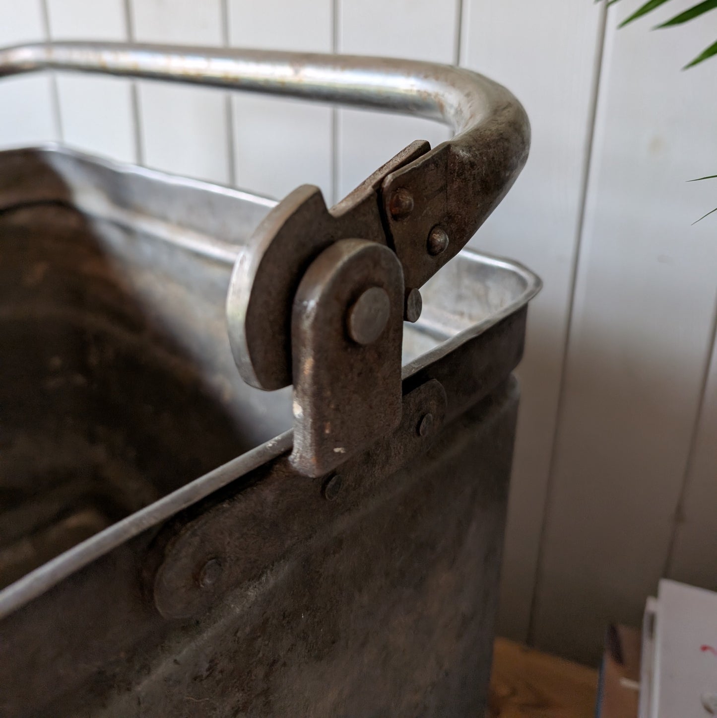 Vintage Galvanised Steel Military Bucket