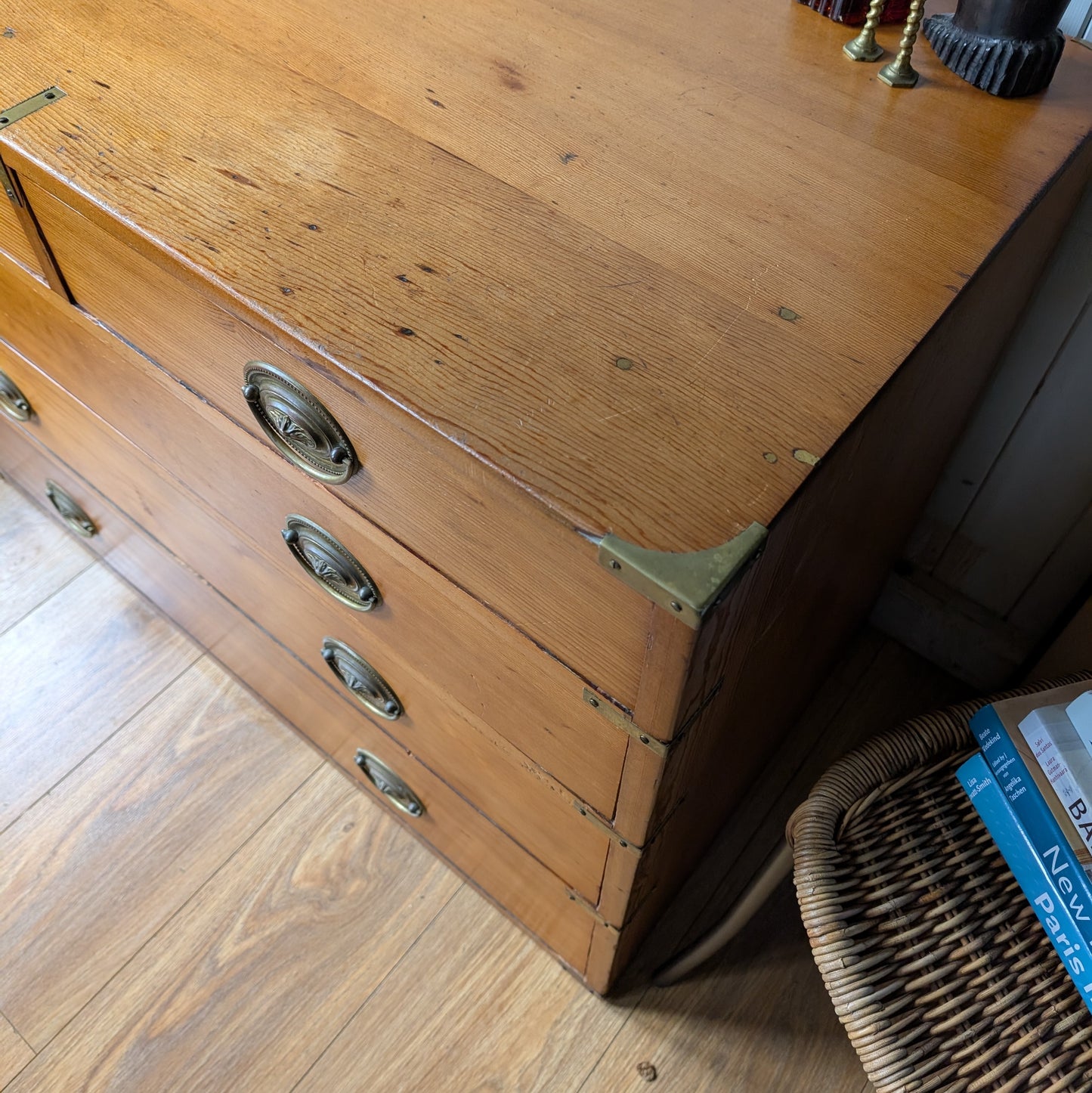Antique Campaign Chest Of Drawers