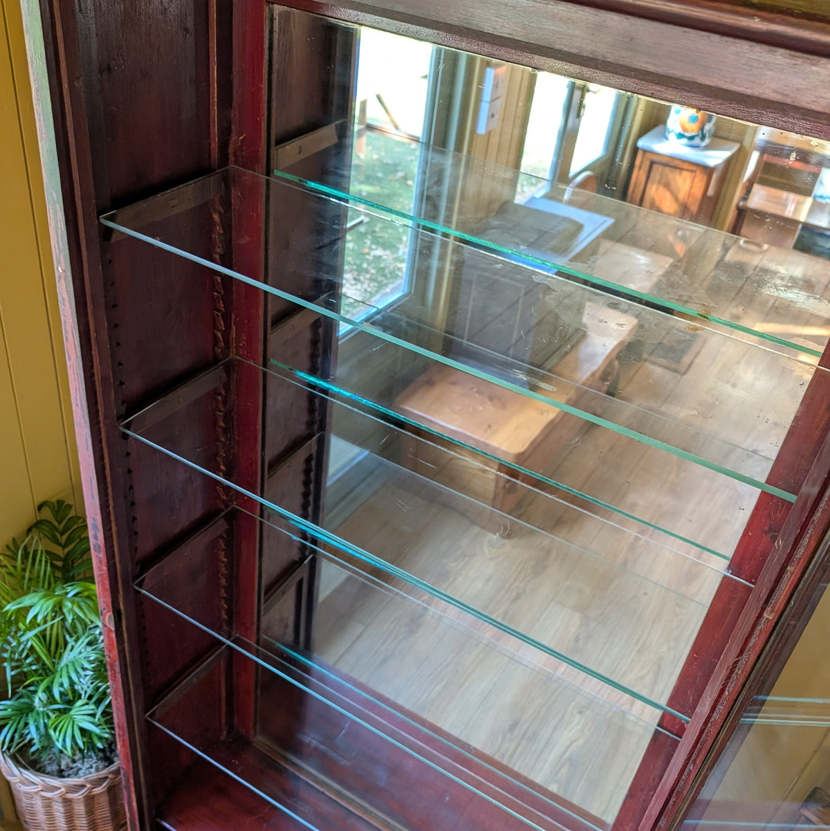 Tall Victorian Glazed Shop Display Cabinet
