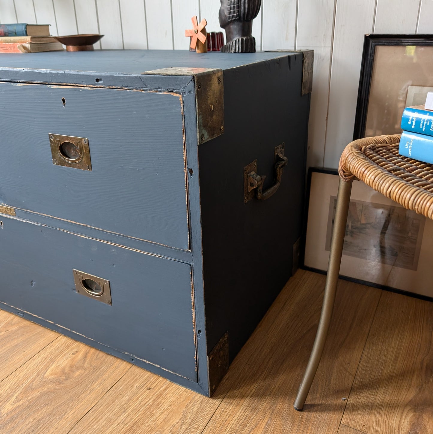 Low Antique Campaign Chest