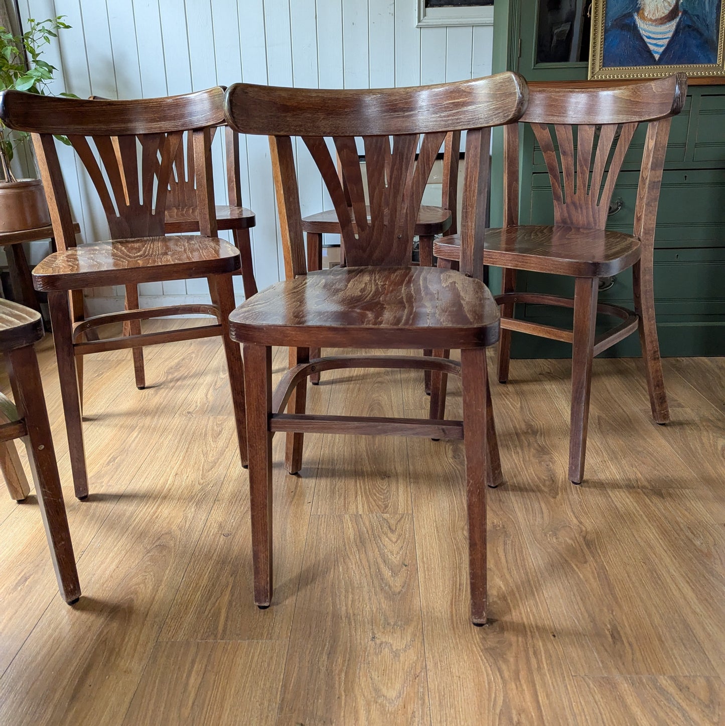 Six Vintage Belgian Bistro Chairs