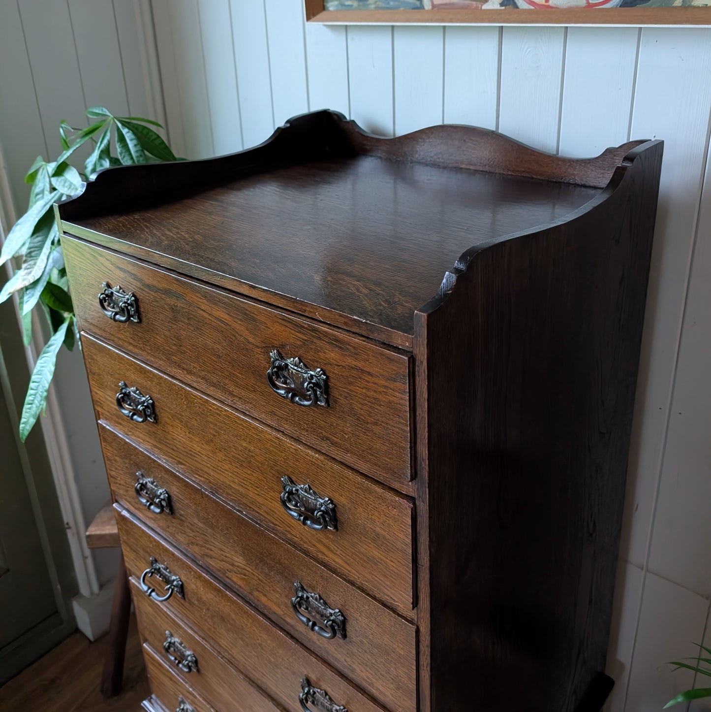 Small Antique Oak Chest of Drawers