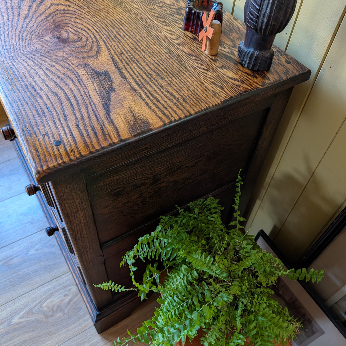 Rustic Solid Oak Antique Chest of Drawers