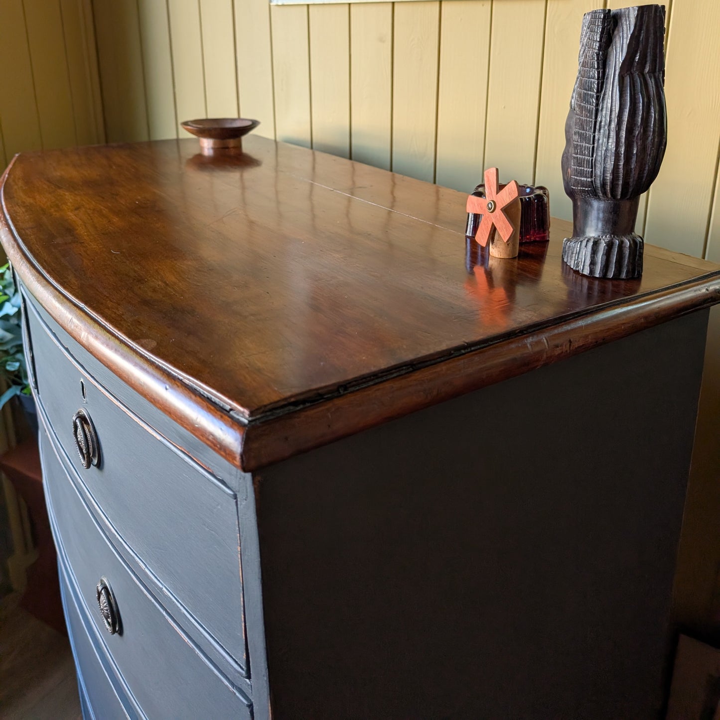 Painted Georgian Bow Front Chest of Drawers