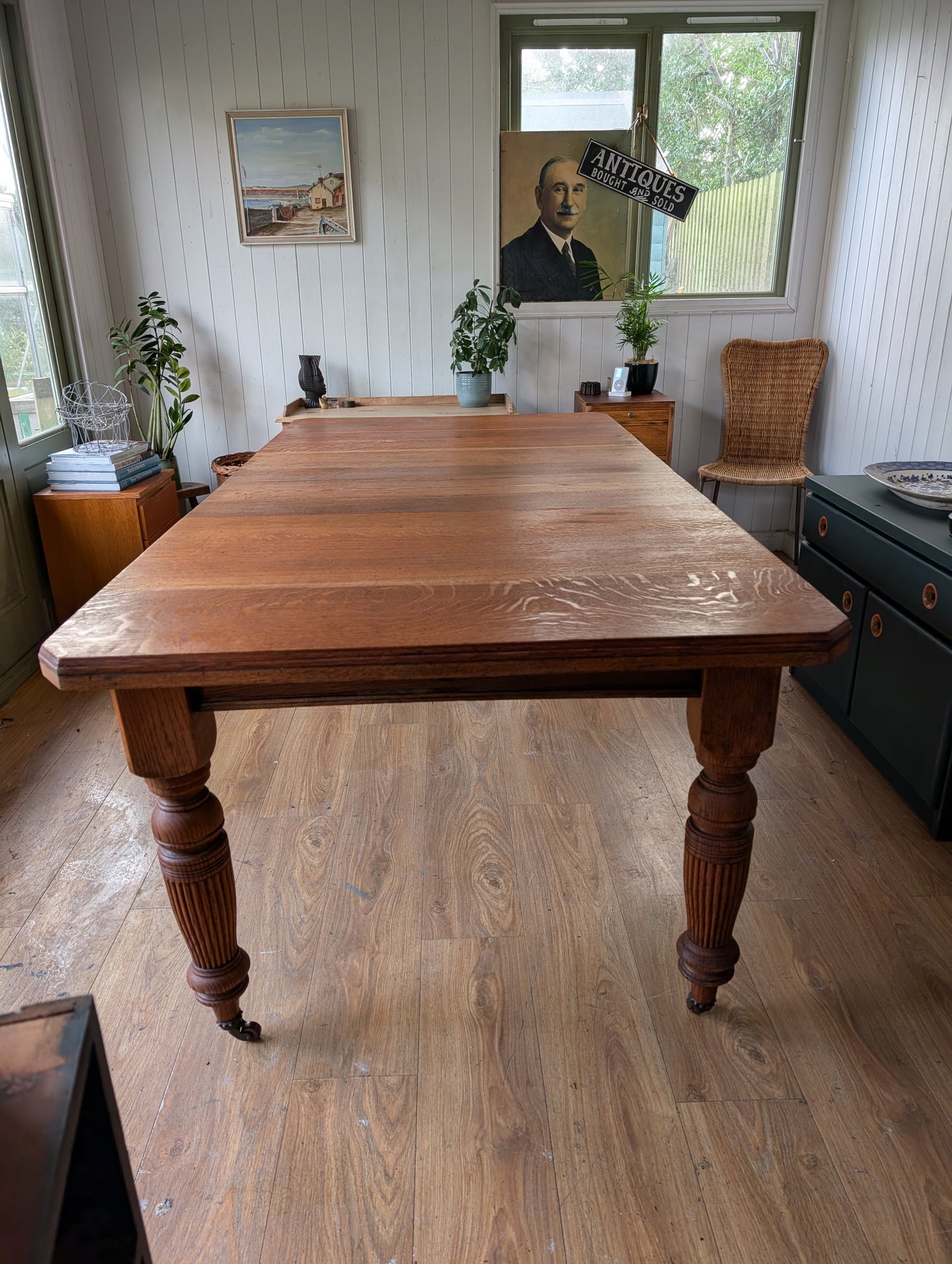 Large Victorian Oak Dining Table