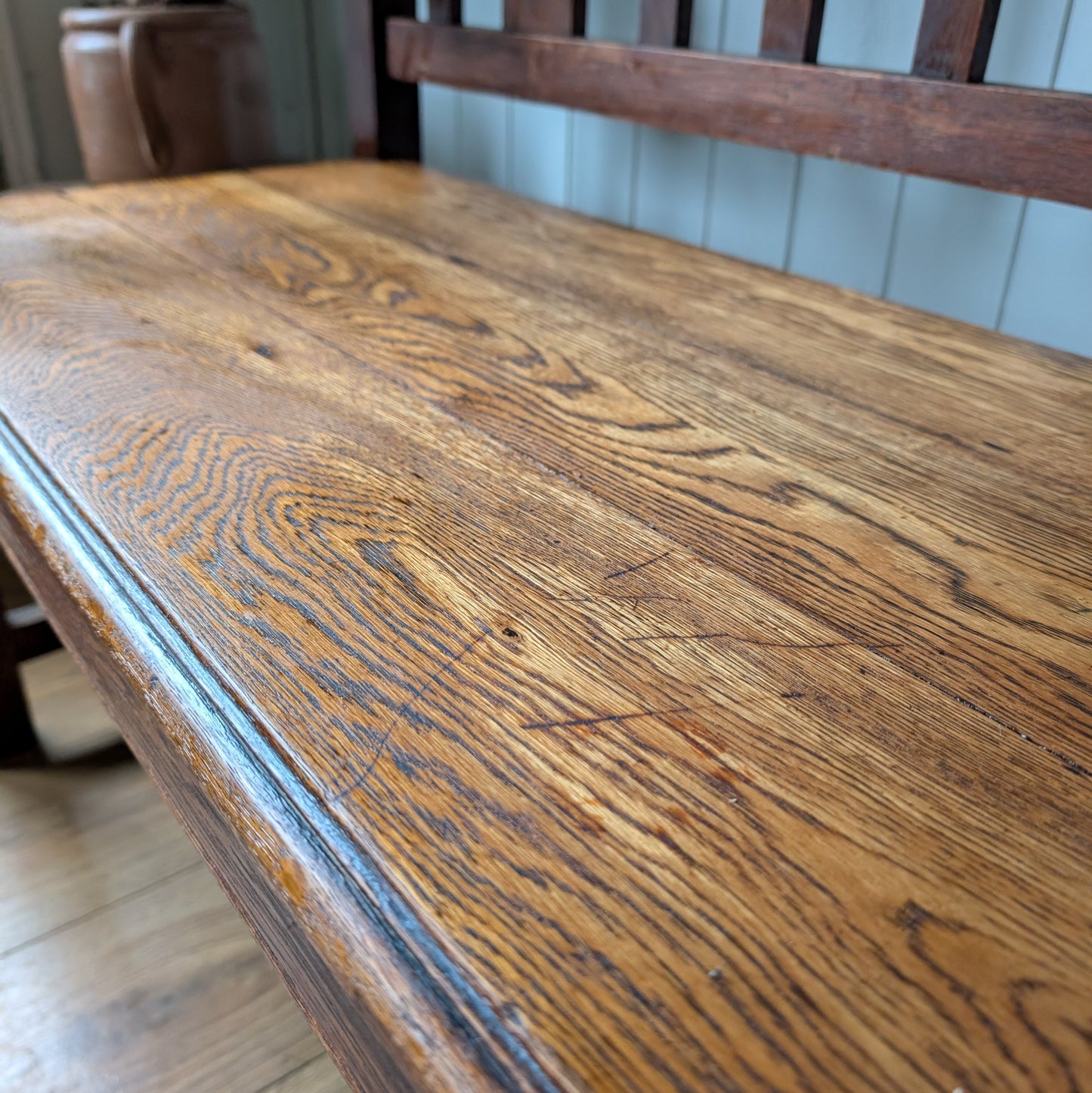 Arts and Crafts Oak Hall Bench