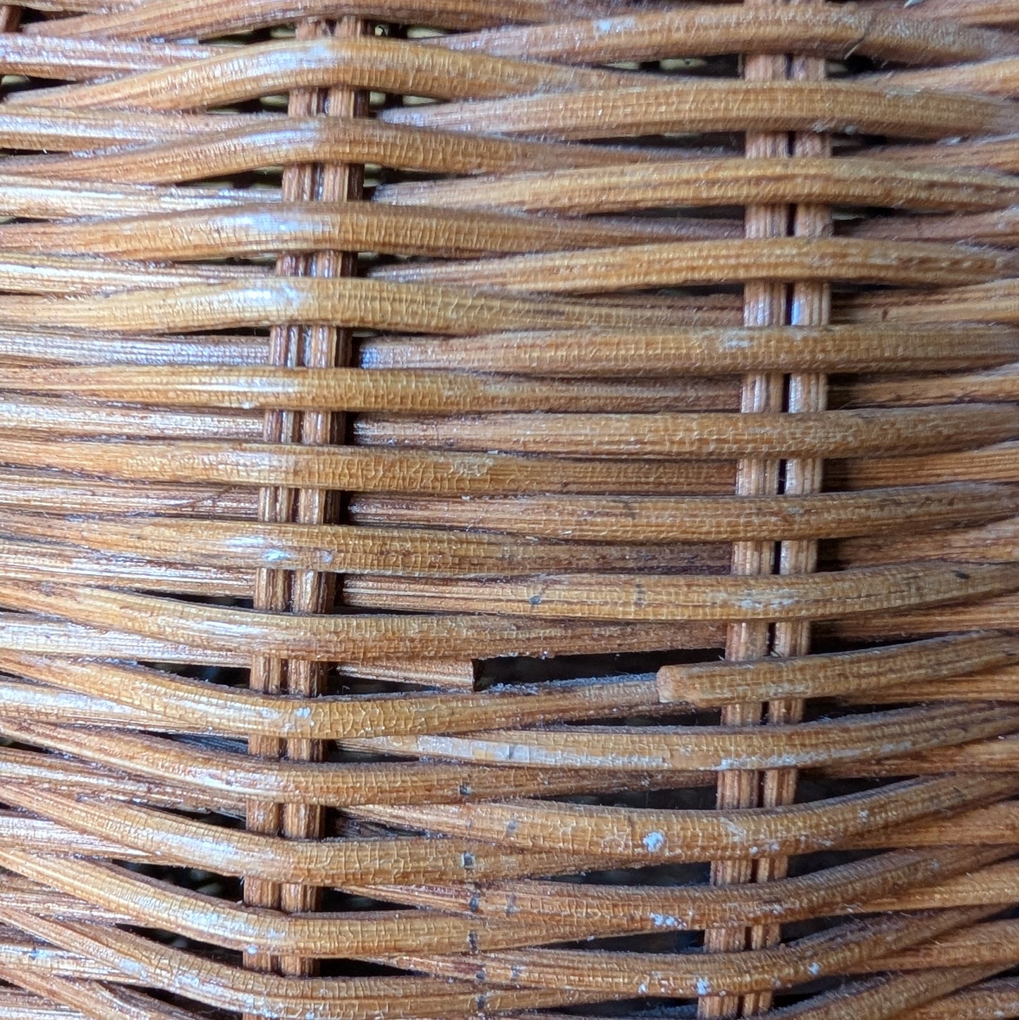 Pair of Large Vintage Woven Wicker Lamps