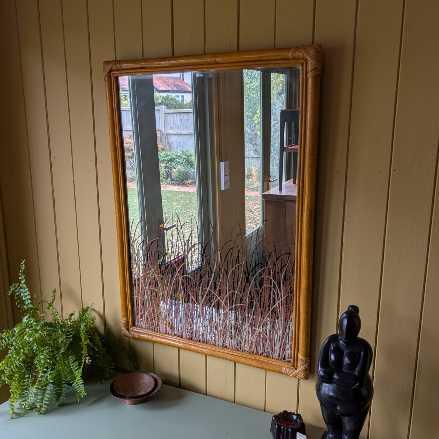 Mid Century Bamboo Mirror