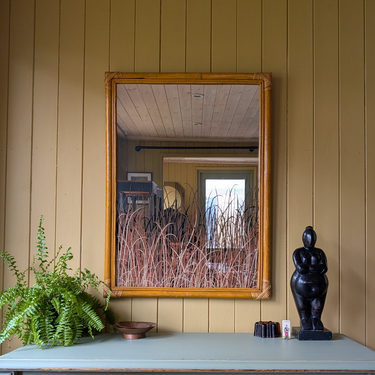 Mid Century Bamboo Mirror