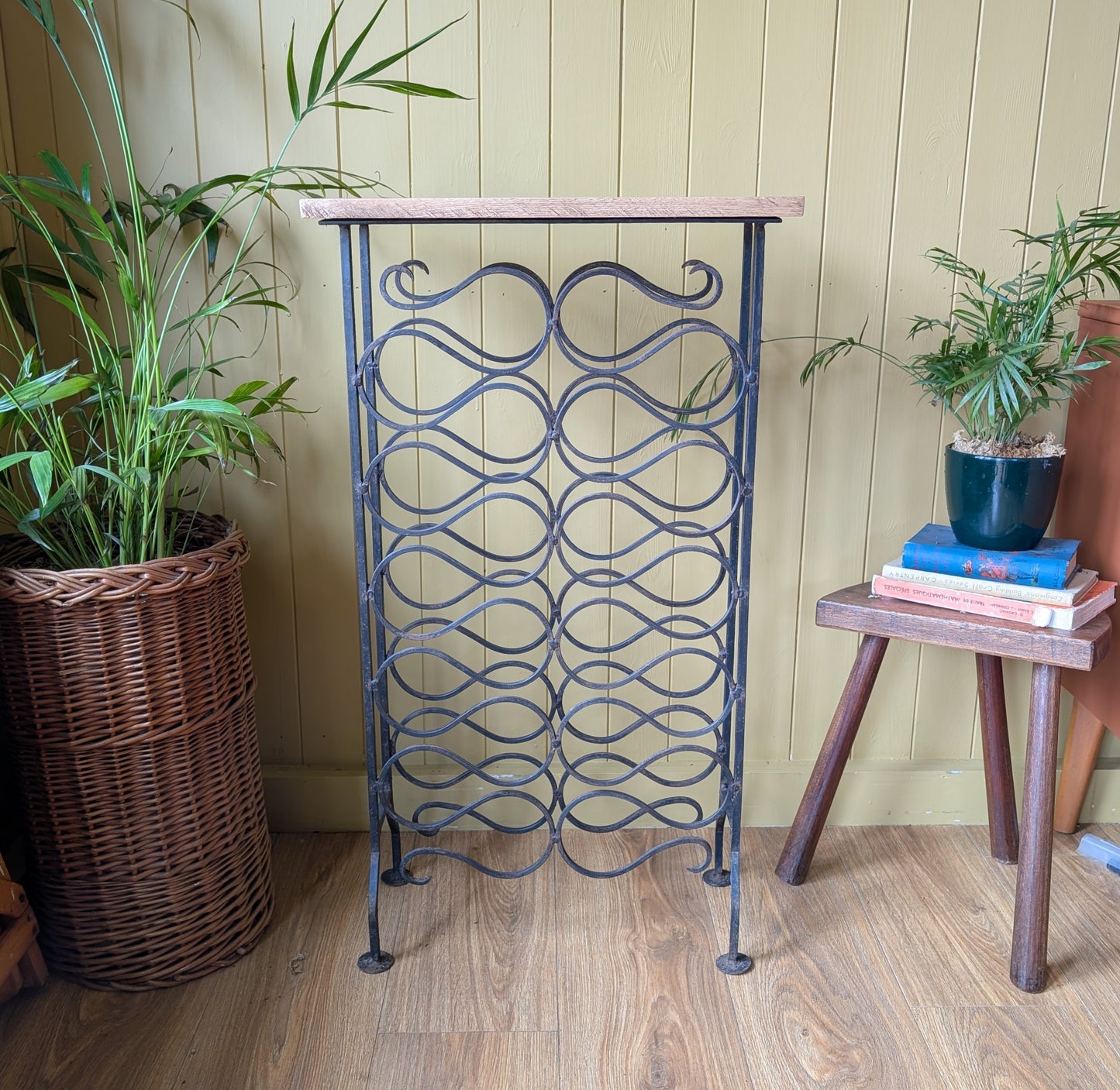 Vintage Wrought Iron Wine Rack