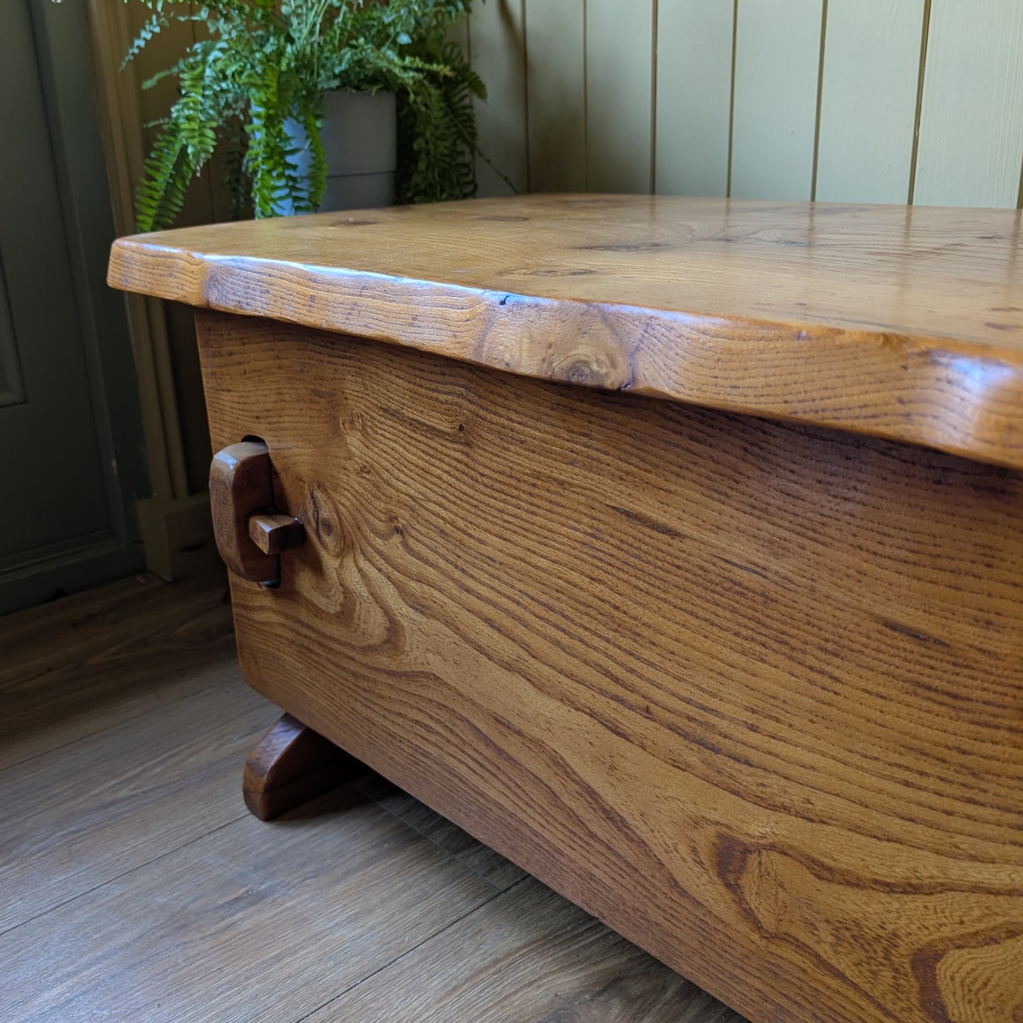 Mid Century Danish Brutalist Oak Chest