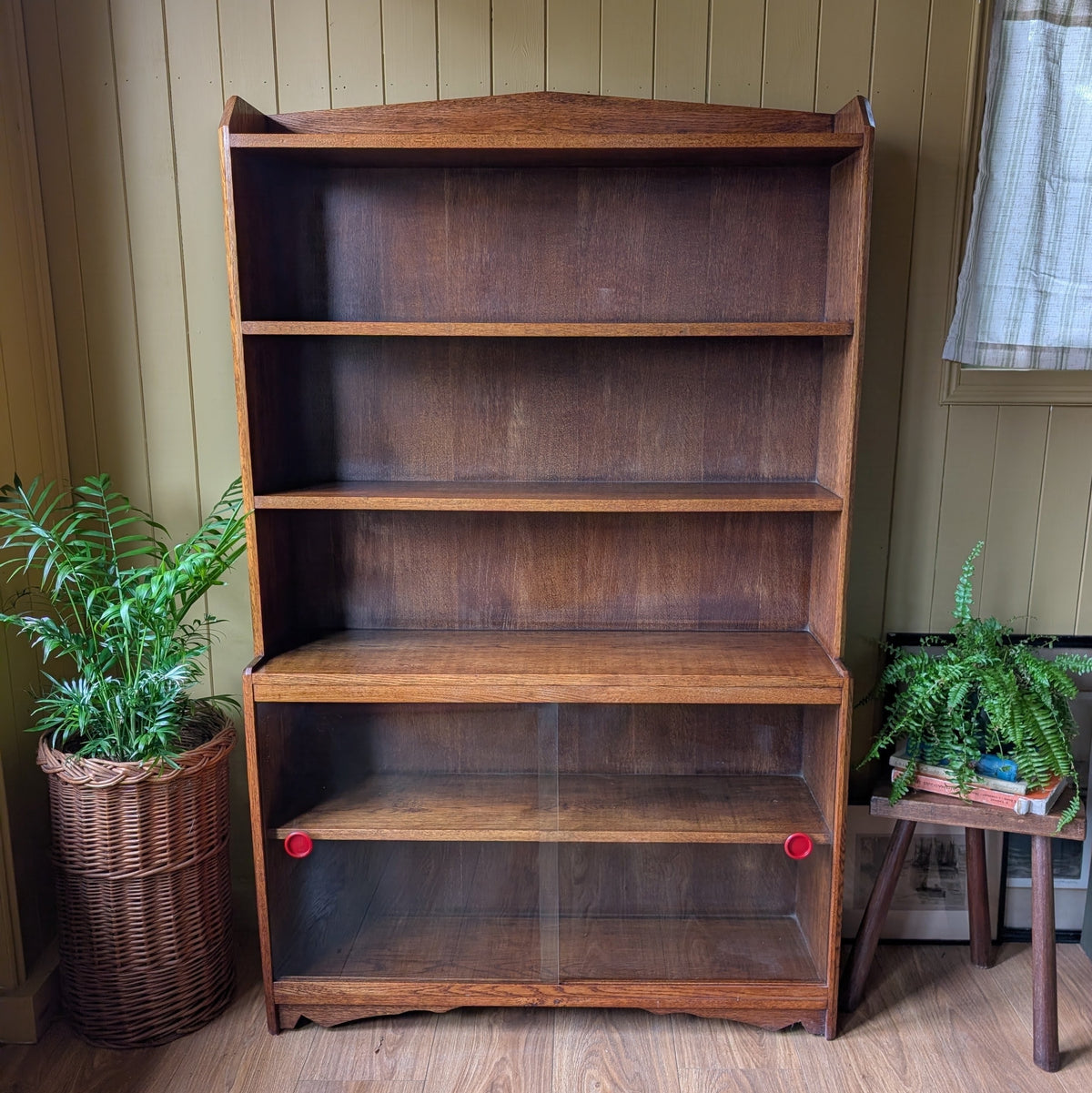 Solid Oak Antique Bookcase