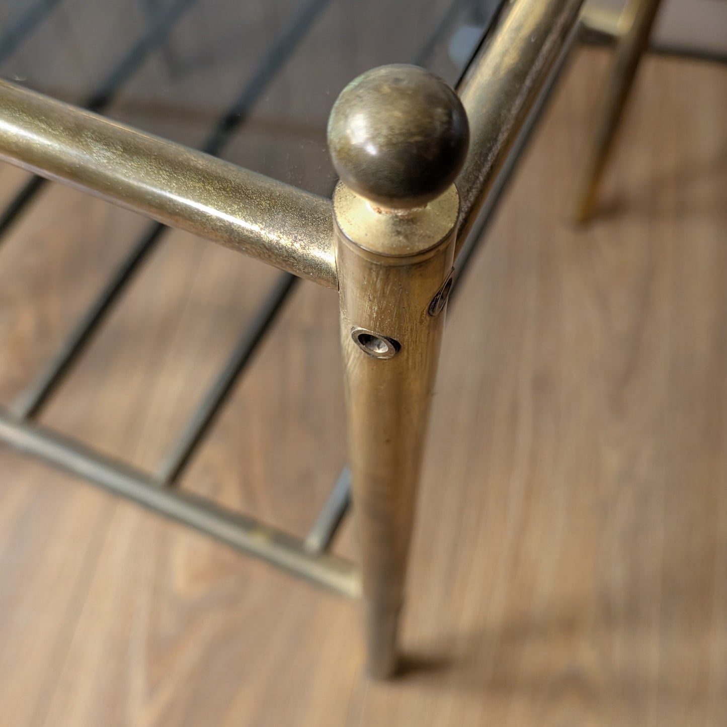 Pair of Mid Century Antique Brass Side Tables