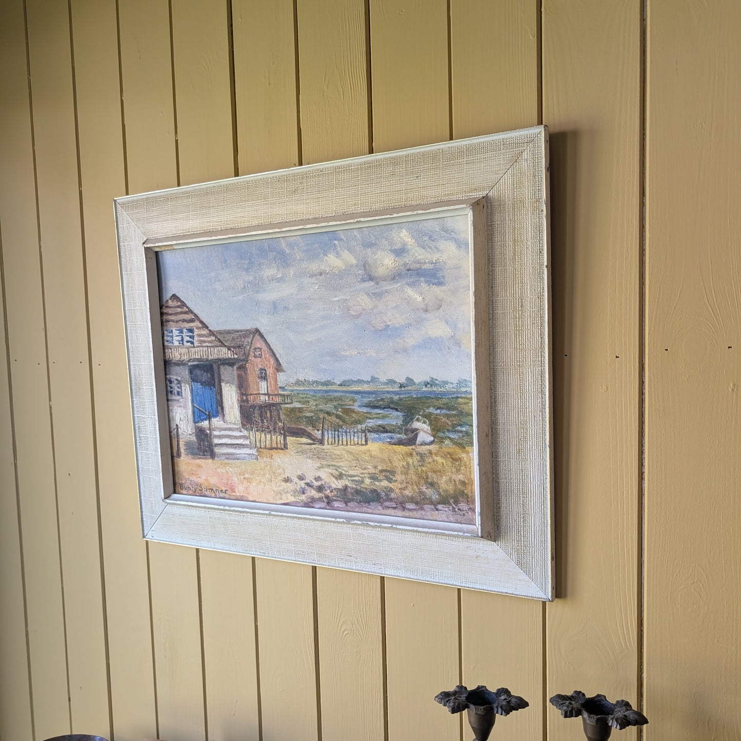 Original Mid-Century Coastal Seascape Oil Painting
