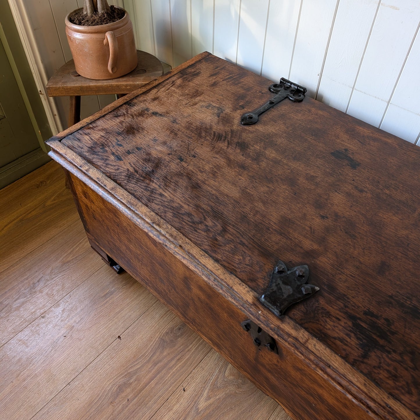 Rustic Antique Oak Chest