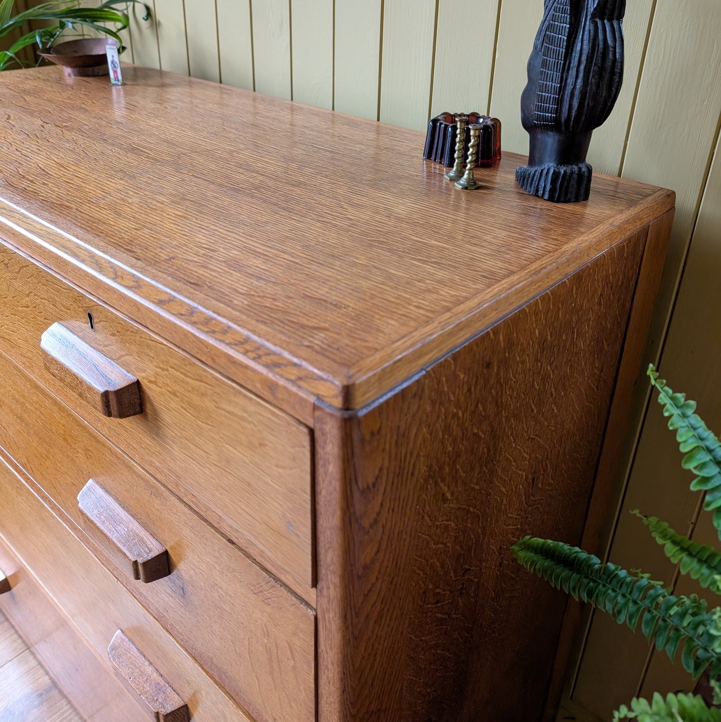 Pair of Vintage Oak Military Chest of Drawers