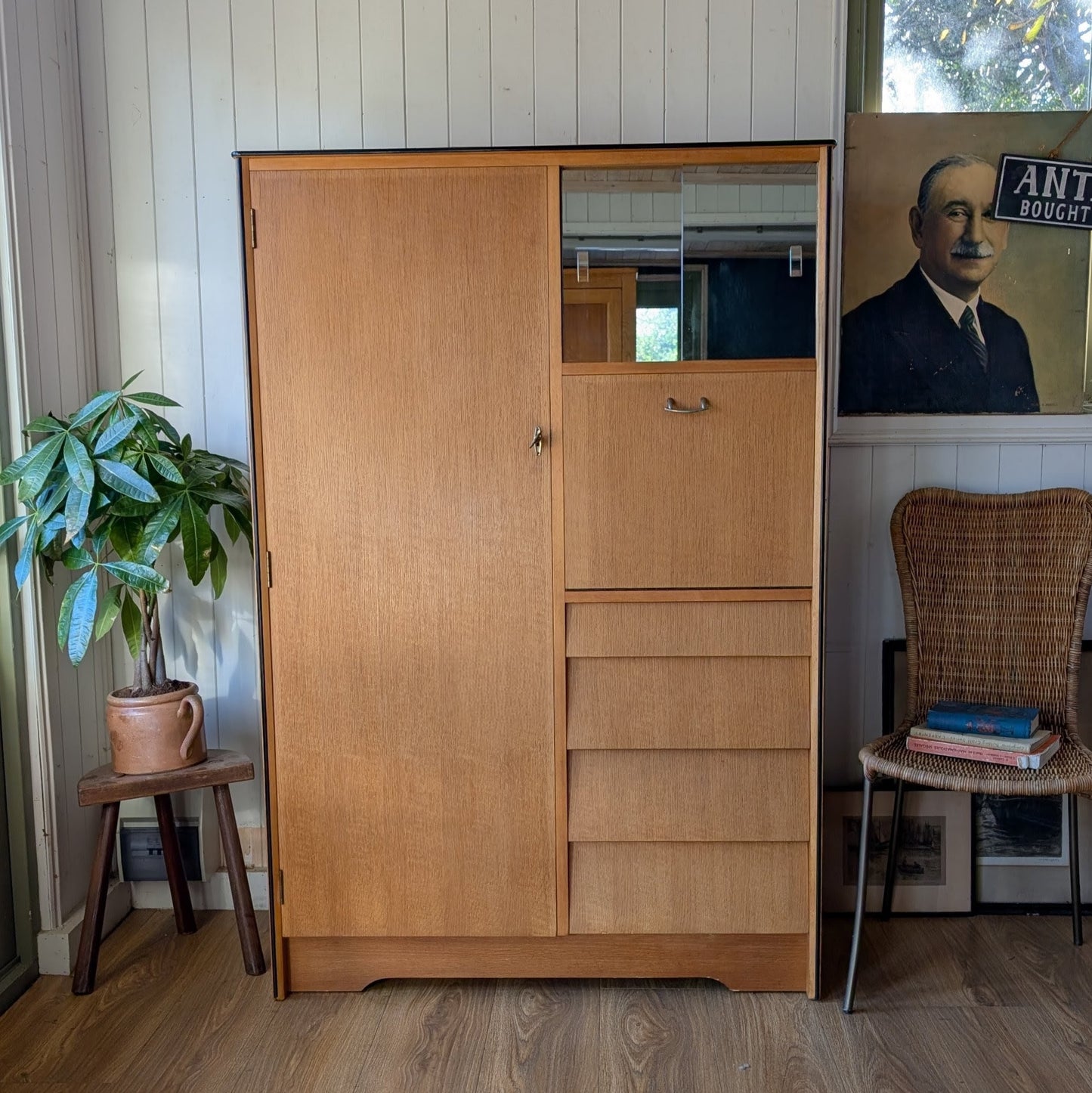 Small Vintage Mid Century Wardrobe