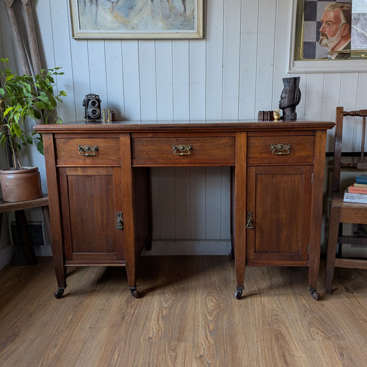 Antique Twin Pedestal Desk