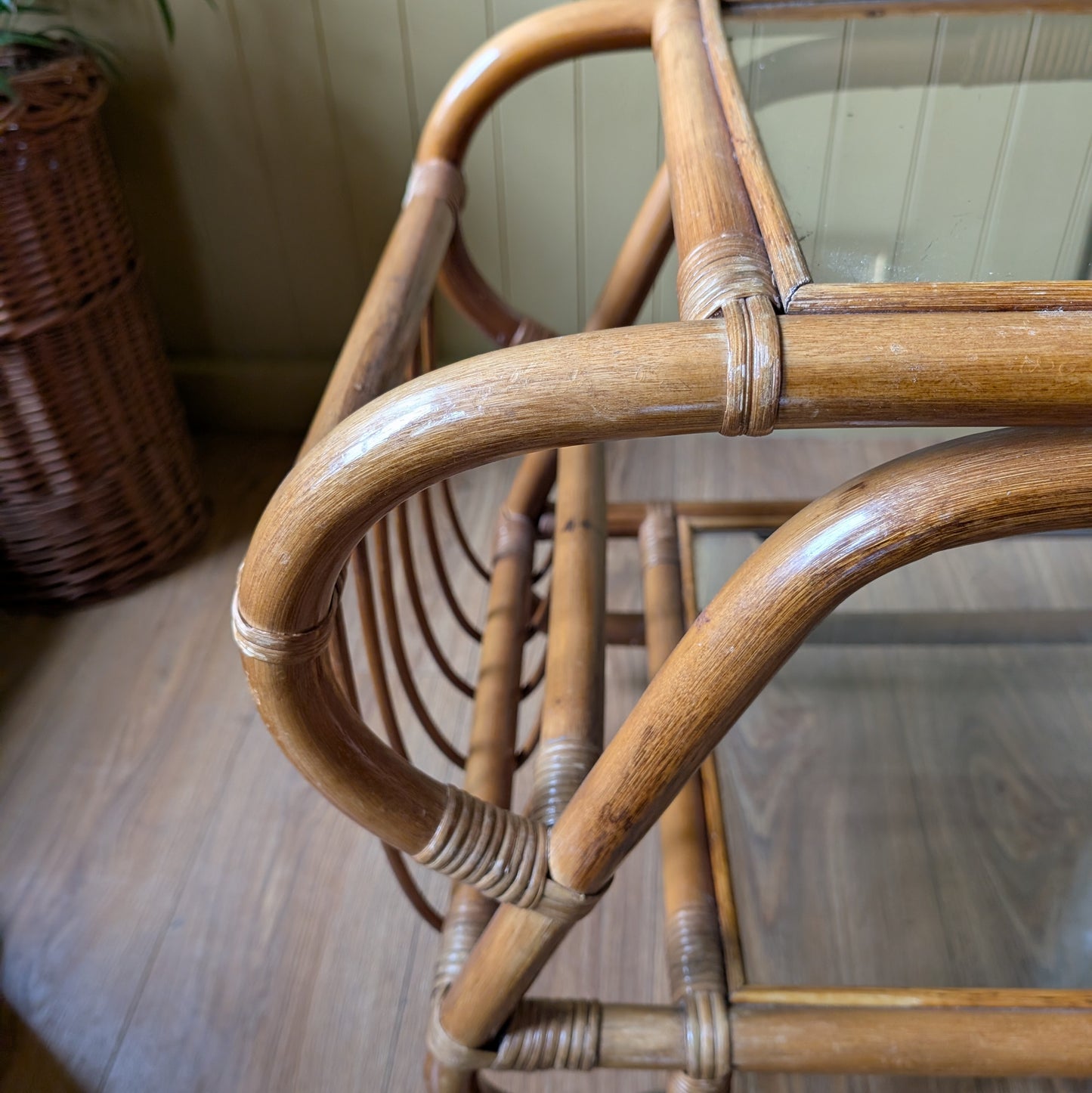 1950s Italian Bamboo Bar Cart