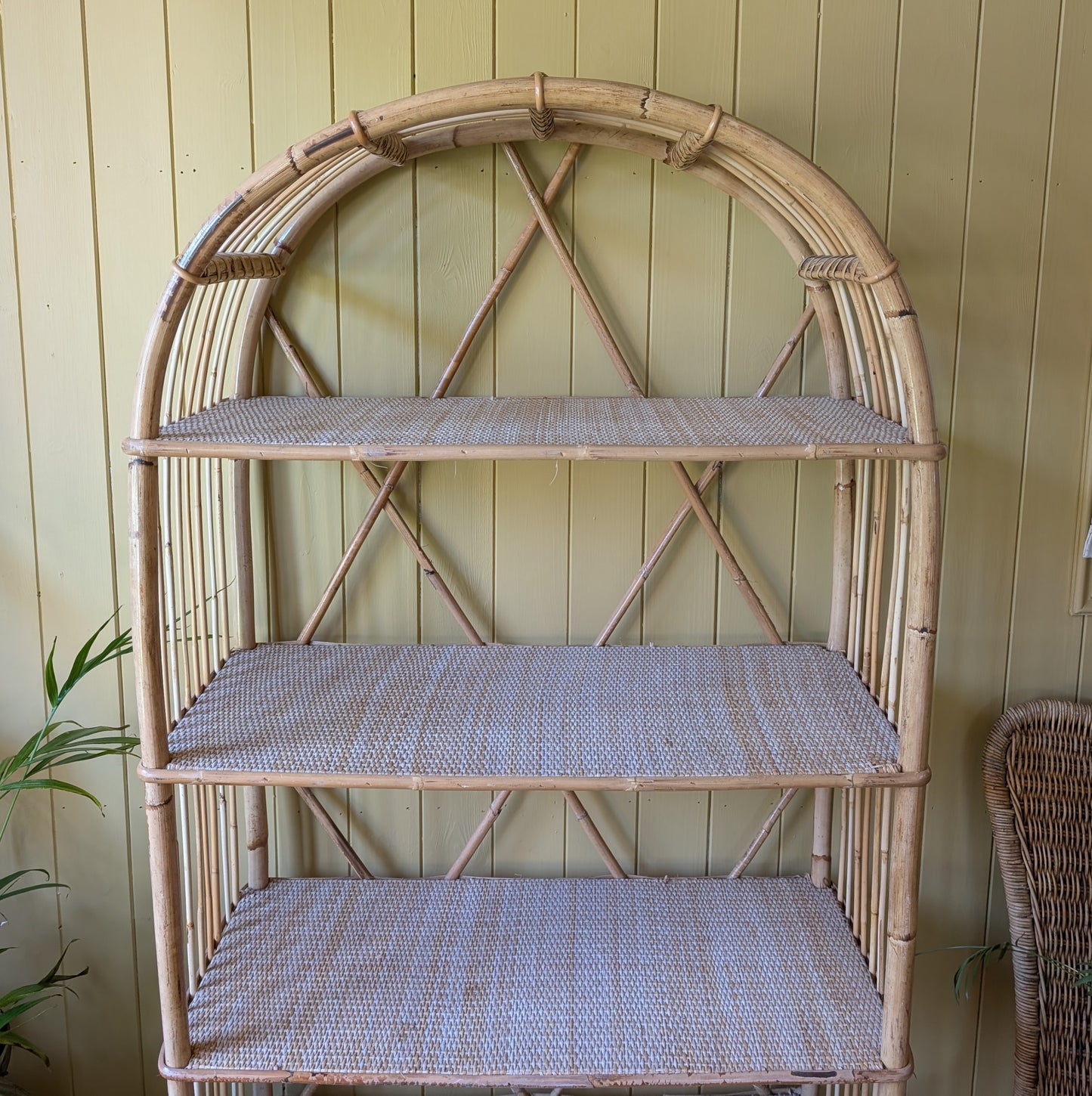 Mid Century Bamboo and Rattan Shelves