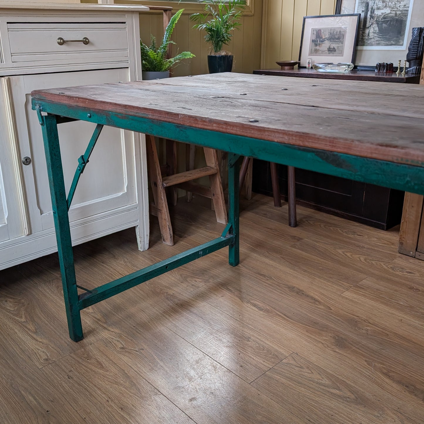 Reclaimed Industrial Style Trestle Table
