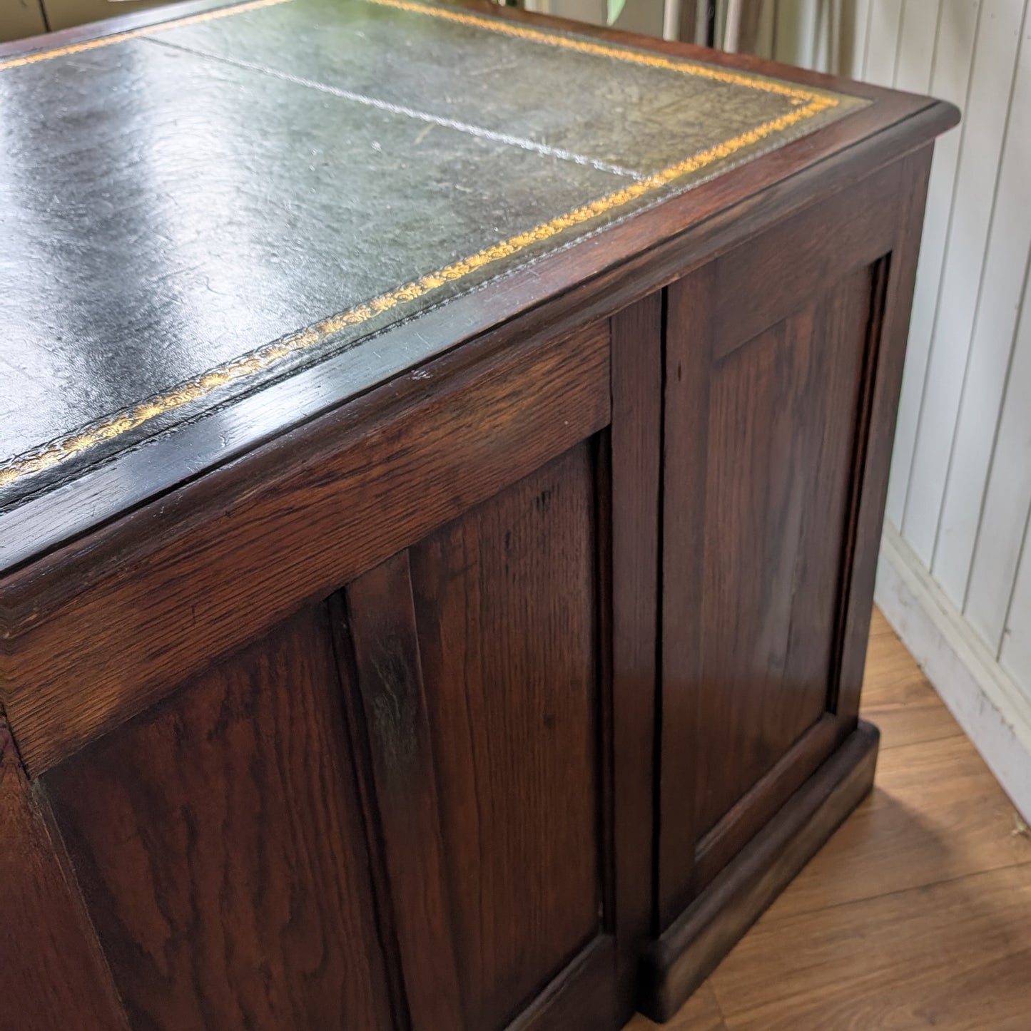 Antique Oak Twin Pedestal Desk