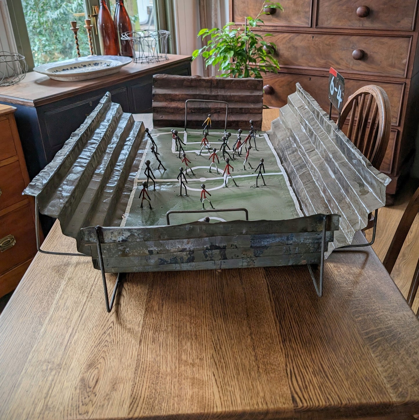 Rustic Metal Football Stadium Art