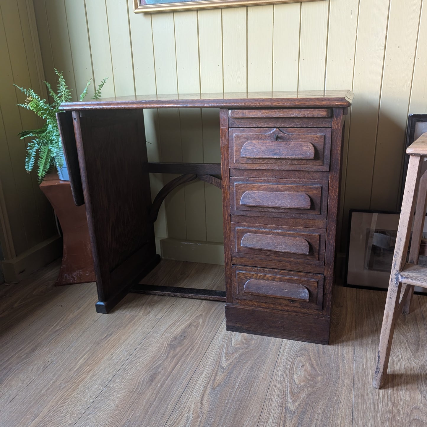 Antique Oak Students Desk
